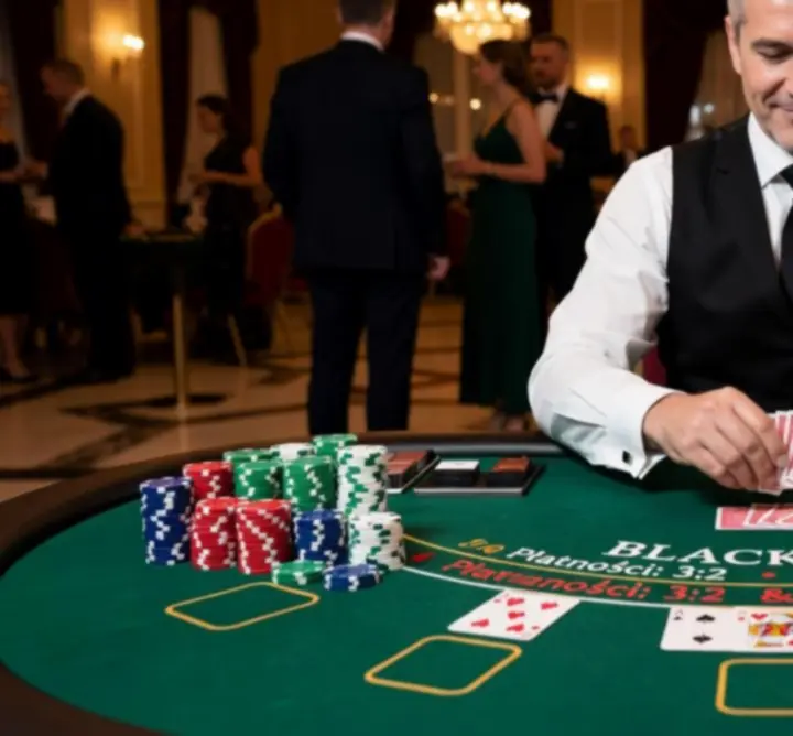 Profesjonalny stół do Blackjacka przygotowany na event w Polsce